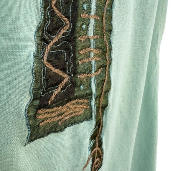 Azieno Womens Sleeveless Mint Green Unique Patchwork Embroidery Maxi Dress M - Picture 5 of 8